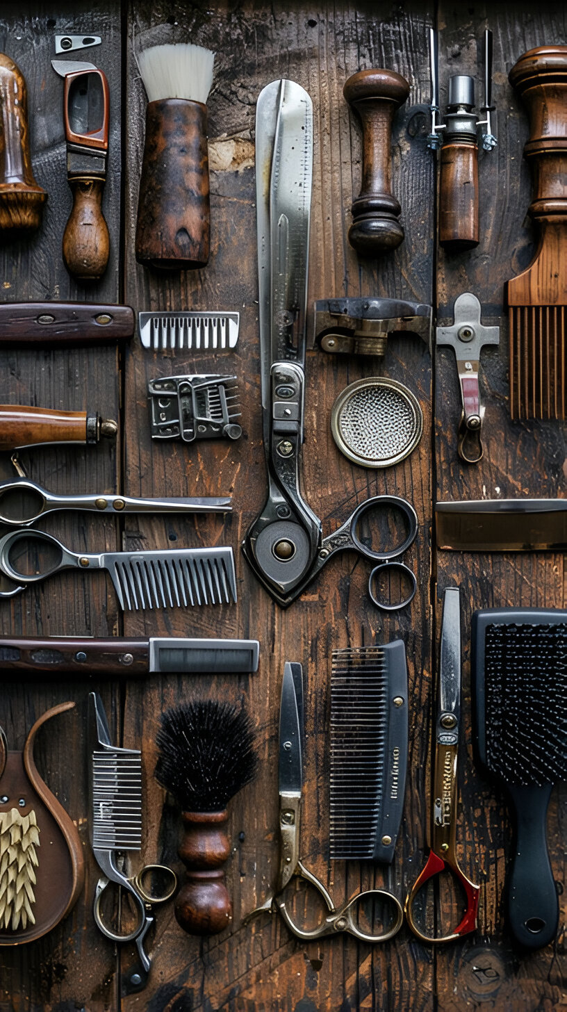 old barber's tools